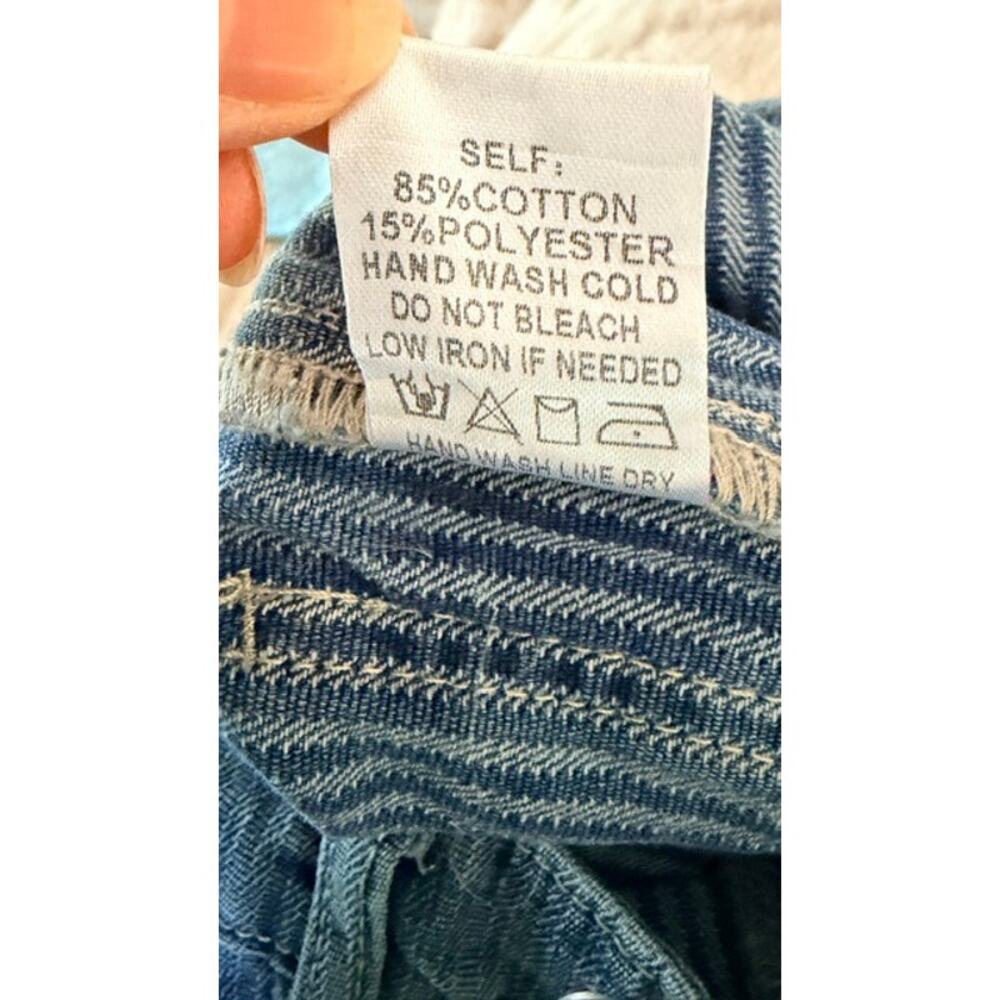 Aaron & Amber NWT Wide Leg Drawstring Jeans Patch Pocket Blue Size Large - Picture 8 of 8